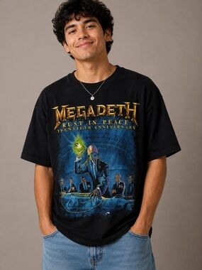 Megadeth Rust In Peace Twentieth Anniversary Black Graphic T-Shirt